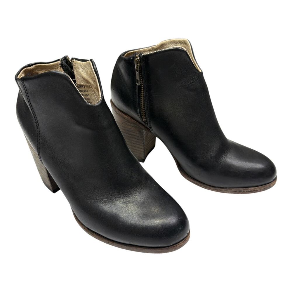 Freebird By Steven Darius Cognac Booties Women's Size 9 Shoe Black Leather Boot